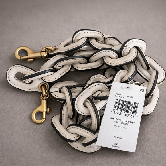 Coach Accessories - Coach Chalk 40” Long Chain Strap in Glove-tanned Leather C8314 NWT